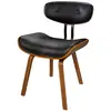 Image de Chaise en pu noir et pieds en bois plié