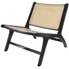 Image de Fauteuil en teck noir et tressage cannage en rotin