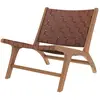 Image de Fauteuil en teck et cuir tressé marron