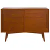 Image de Petit buffet en bois de teck, 2 portes coulissantes
