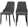 Image de Lot de 2 chaises en tissu gris foncé et pieds en métal