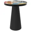 Image de Table d'appoint ronde en métal noir et multicolore d40,5 cm