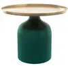 Image de Table d'appoint ronde en métal vert et laiton d49 cm