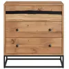 Image de Commode en bois d'acacia et métal, 3 tiroirs