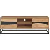 Image de Meuble tv en bois d'acacia massif et métal 140 cm