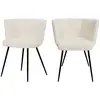 Image de Lot de 2 chaises en tissu bouclé beige et pieds en métal