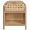 Image de Table de chevet en bois massif, 1 porte et 1 niche