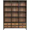 Image de Bibliothèque 6 tiroirs 12 niches en métal et bois de cèdre