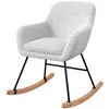 Image de Rocking-chair en tissu bouclé blanc