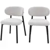 Image de Lot de 2 chaises en tissu gris clair chiné et pieds en métal noir