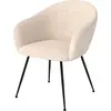 Image de Fauteuil en tissu blanc chiné et pieds en métal noir