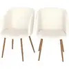 Image de Lot de 2 chaises en tissu bouclé beige