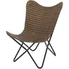 Image de Fauteuil papillon en cuir de chèvre marron