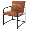 Image de Fauteuil en cuir de buffle marron et métal noir