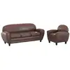 Image de Ensemble canapé et fauteuil marron vieilli 4 places