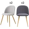 Image de Pack 4 chaises en tissu gris foncé et gris clair