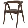 Image de Chaise en bois d'hévéa foncé avec accoudoirs