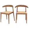 Image de Lot de 2 chaises en bois de teck et cannage en rotin