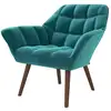 Image de Fauteuil en velours bleu canard