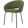 Image de Chaise en tissu vert chiné et pieds noirs