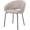 Image de Chaise en tissu beige chiné et pieds noirs