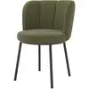 Image de Chaise en tissu vert chiné et pieds noirs