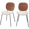 Image de Lot de 2 chaises en tissu beige chiné et bois
