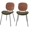 Image de Lot de 2 chaises en velours vert kaki