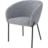 Image de Chaise en tissu gris chiné et pieds en métal noir