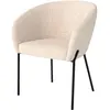 Image de Chaise en tissu blanc chiné et pieds en métal noir