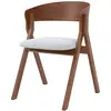 Image de Chaise en bois d'hévéa et tissu gris clair