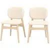 Image de Lot de 2 chaises en tissu bouclé beige