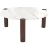 Image de Table basse ronde en marbre et bois de manguier d86 cm