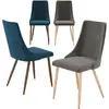 Image de Pack 4 chaises en velours gris et bleu