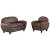 Image de Ensemble canapé et fauteuil marron 3 places