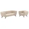 Image de Ensemble canapé et fauteuil en velours beige 4 places