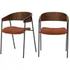 Image de Lot de 2 chaises en velours terracotta et bois de noyer