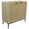 Image de Buffet avec 2 portes cannage en bois naturel 80 x 35 x 75,5 cm