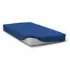 Image de Drap housse uni microfibre 82g bleu 180x200 cm bonnet 30 cm
