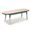 Image de Table basse banc 140 cm, 100% frêne massif bleu briac