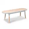 Image de Table basse banc 140 cm, 100% frêne massif blanc balisson