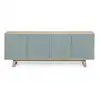 Image de Buffet bas 4 portes 200 cm, en frêne