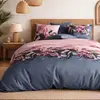 Image de Parure de couette 100% coton 57 fils imprimée 240x220cm 2 taies