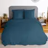 Image de Parure housse de couette en polyester bleu nuit 240x220 cm