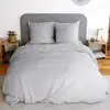 Image de Parure housse de couette en polyester gris perle 240x220 cm
