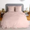Image de Parure housse de couette en polyester rose poudr? 240x220 cm