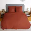 Image de Parure housse de couette en polyester terracotta 240x220 cm