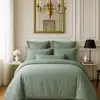 Image de Housse de couette satin de coton celadon 260x240 cm