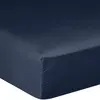 Image de Drap housse en satin de coton bleu marine 140x190 cm