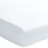 Image de Drap housse percale de coton blanc nuage 140x190 cm